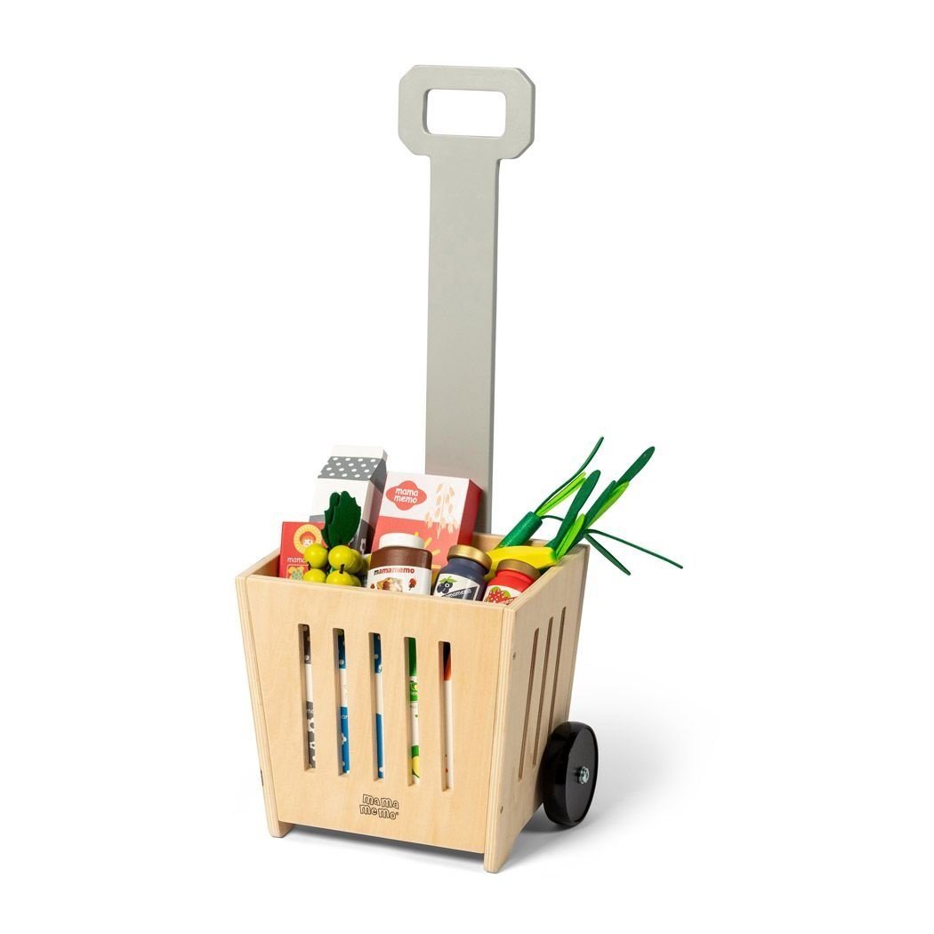 Houten winkel trolley