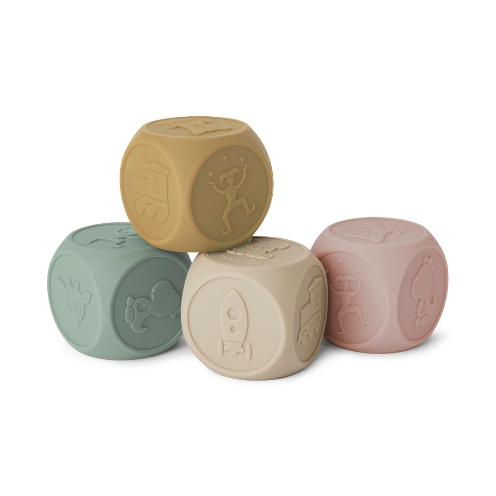 Siliconen dobbelstenen set pastel mix