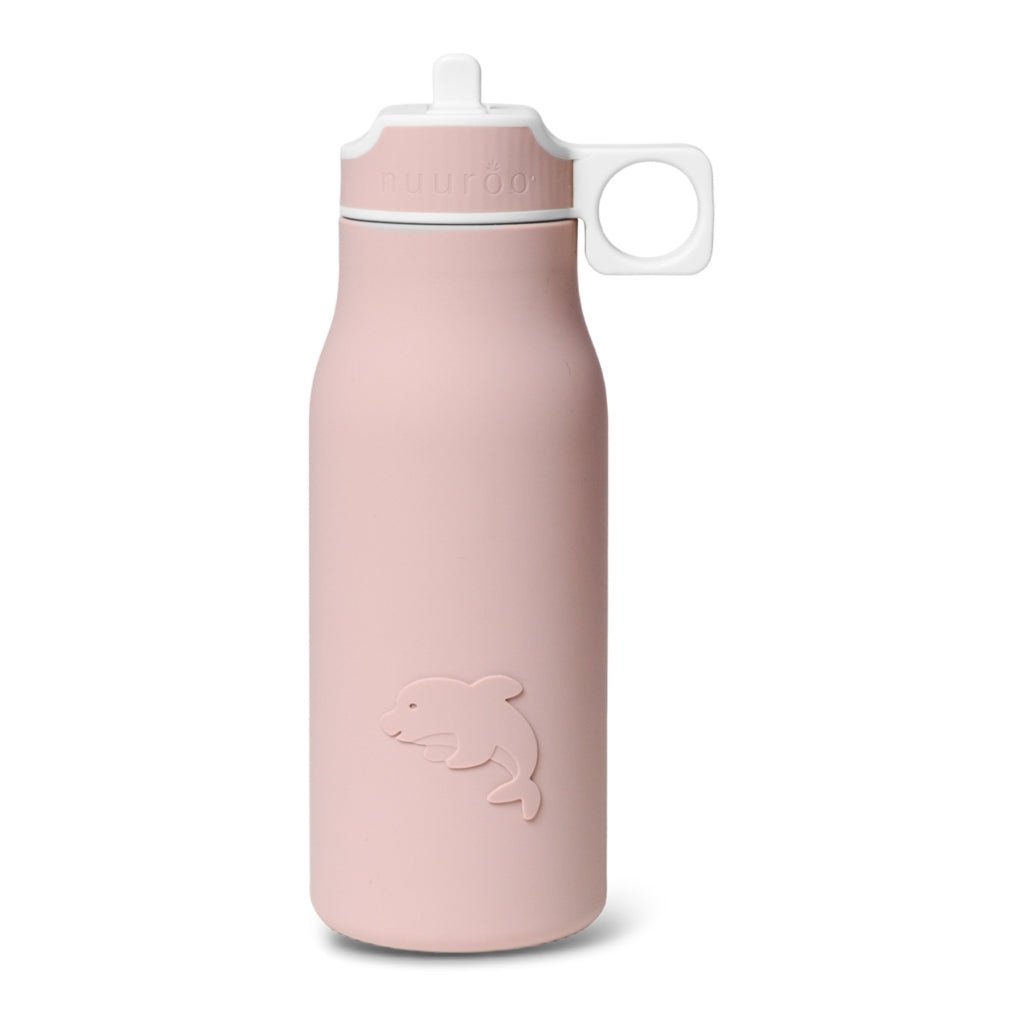 Siliconen drinkfles dolfijn Woodrose 400 ml