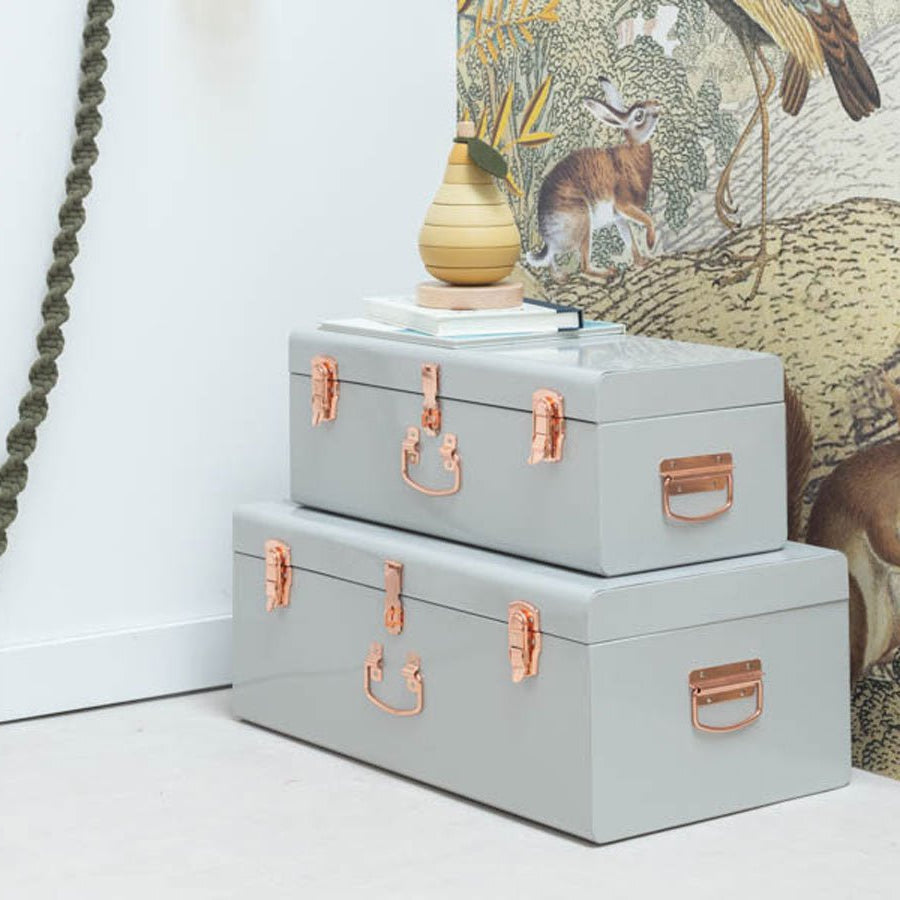 Opbergkoffer Grey set van 2