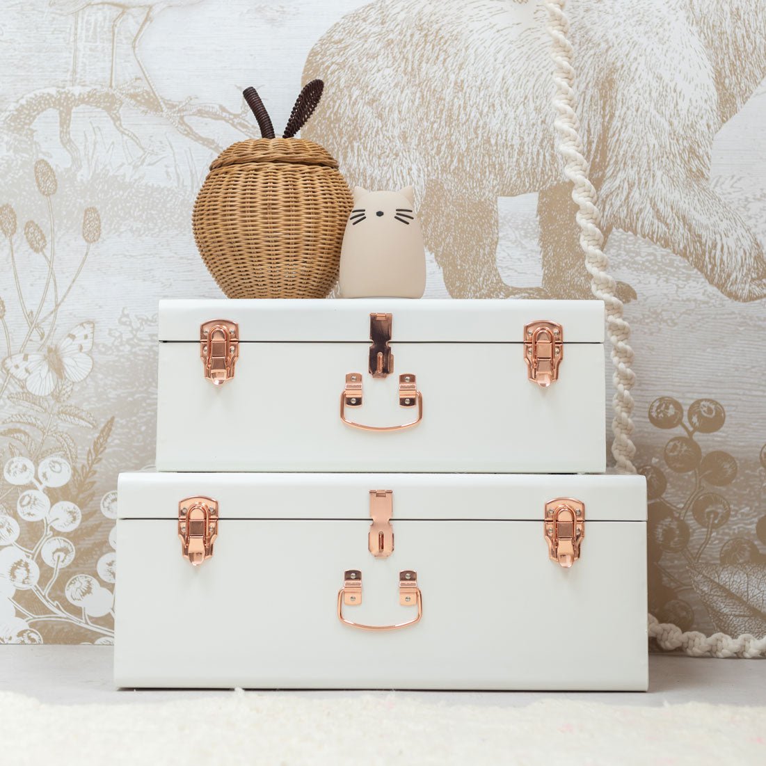 Opbergkoffer White set van 2