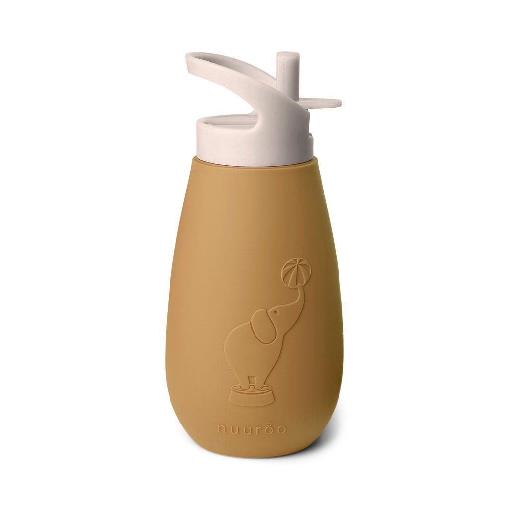 Siliconen drinkfles met drinktuit Dusty Yellow 350 ml