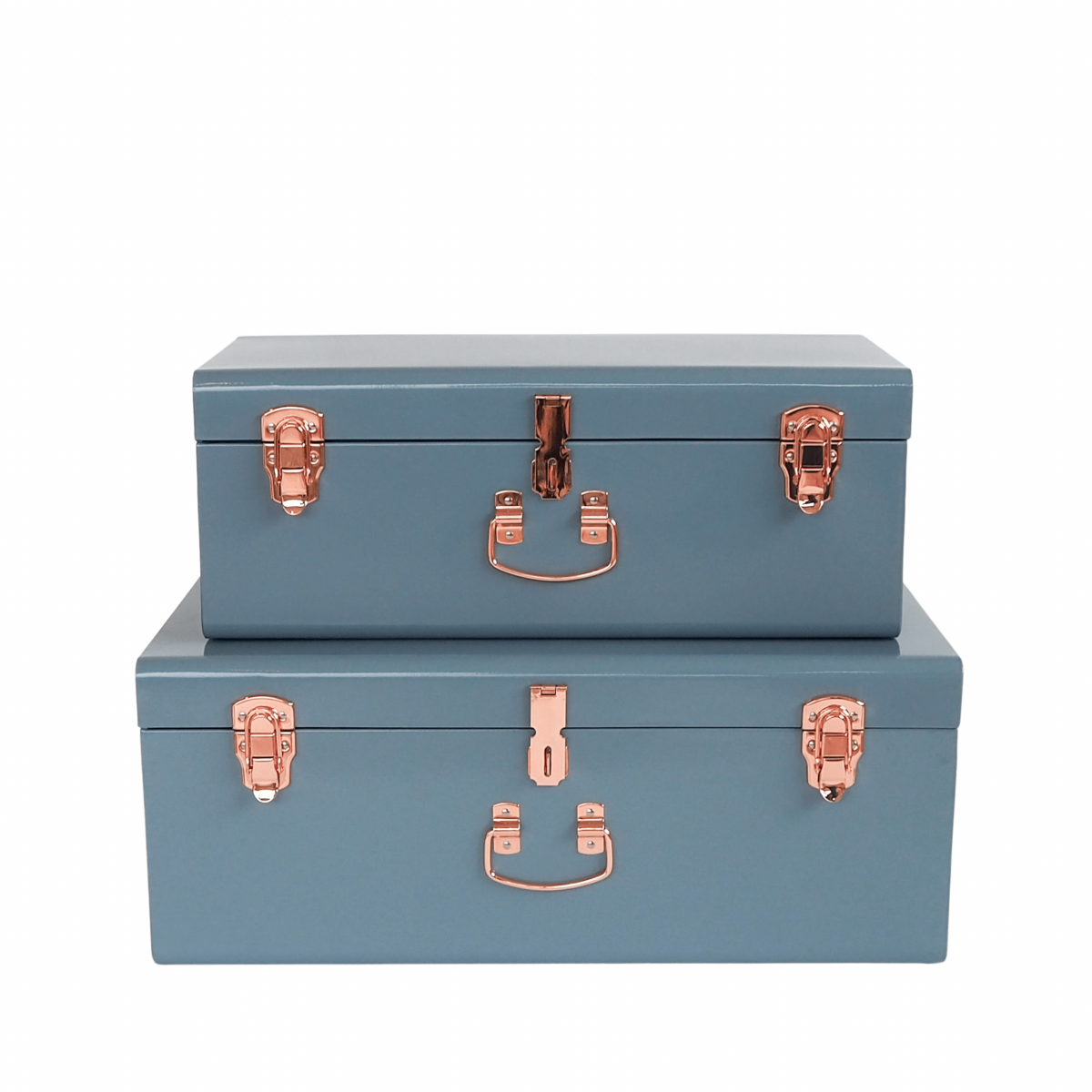 Opbergkoffer Blue set van 2