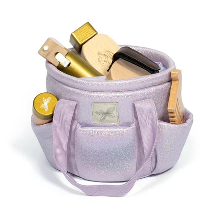Verzorgingstas glitter Lila