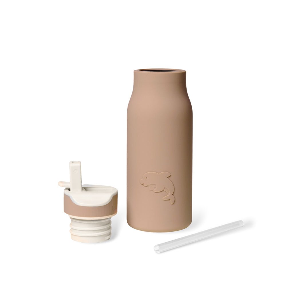 Siliconen drinkfles dolfijn Chocolademout 400 ml