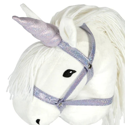 Stokpaard halster met unicorn hoorn