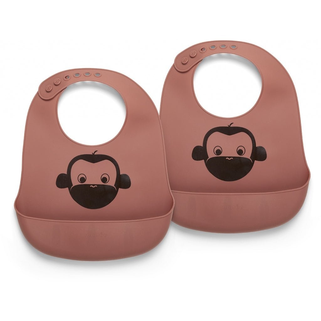 Siliconen slabbetje 2 pack mahonie