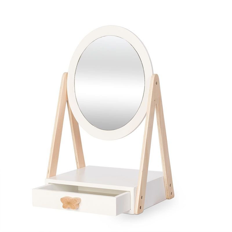 Houten makeup spiegel met Lade