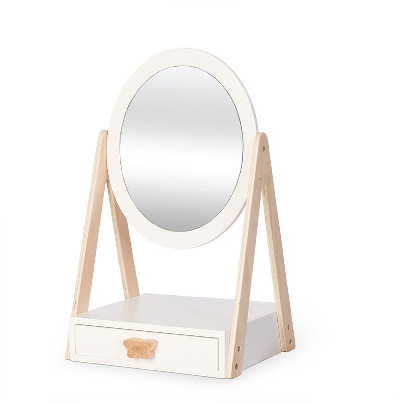 Houten makeup spiegel met Lade