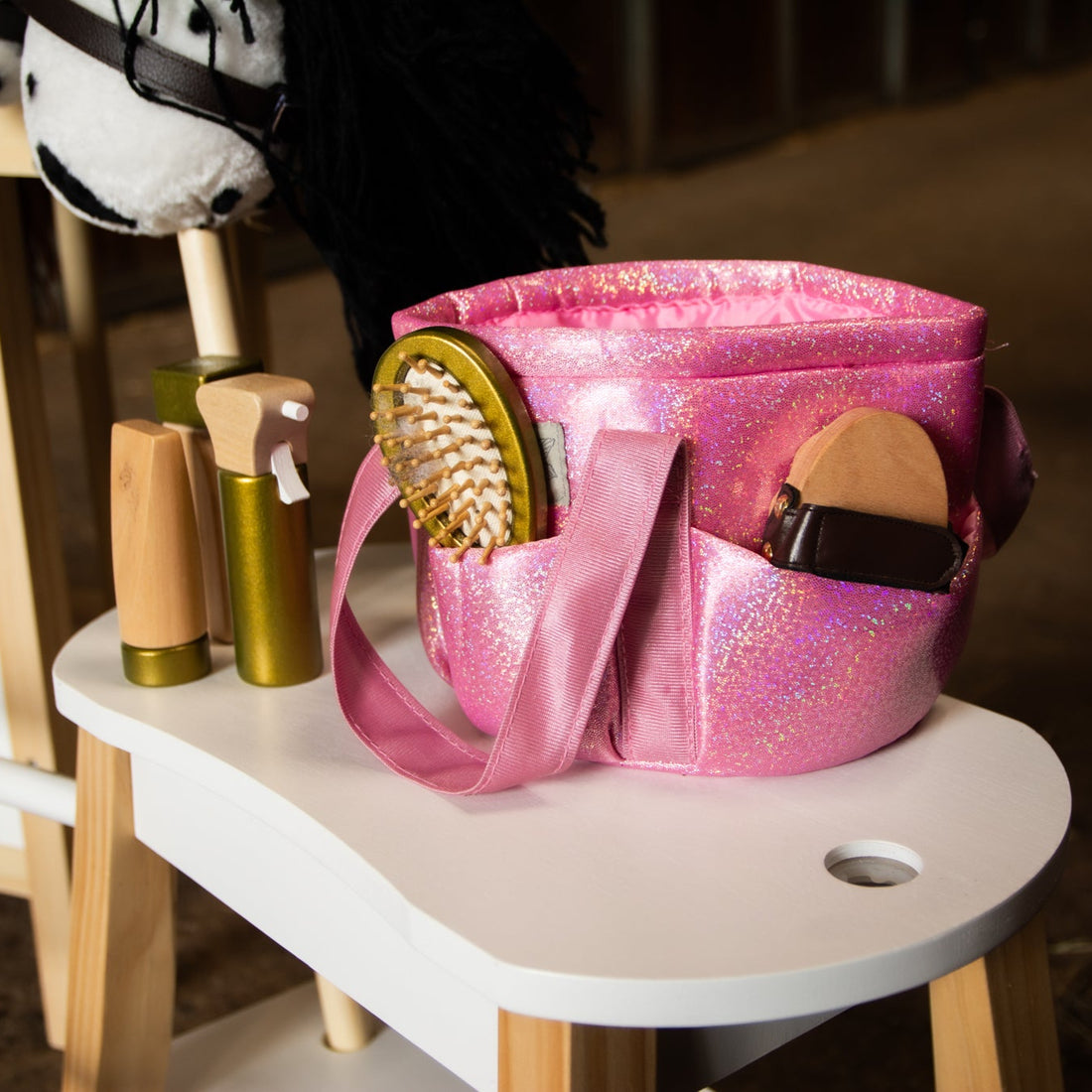 Verzorgingstas glitter Roze