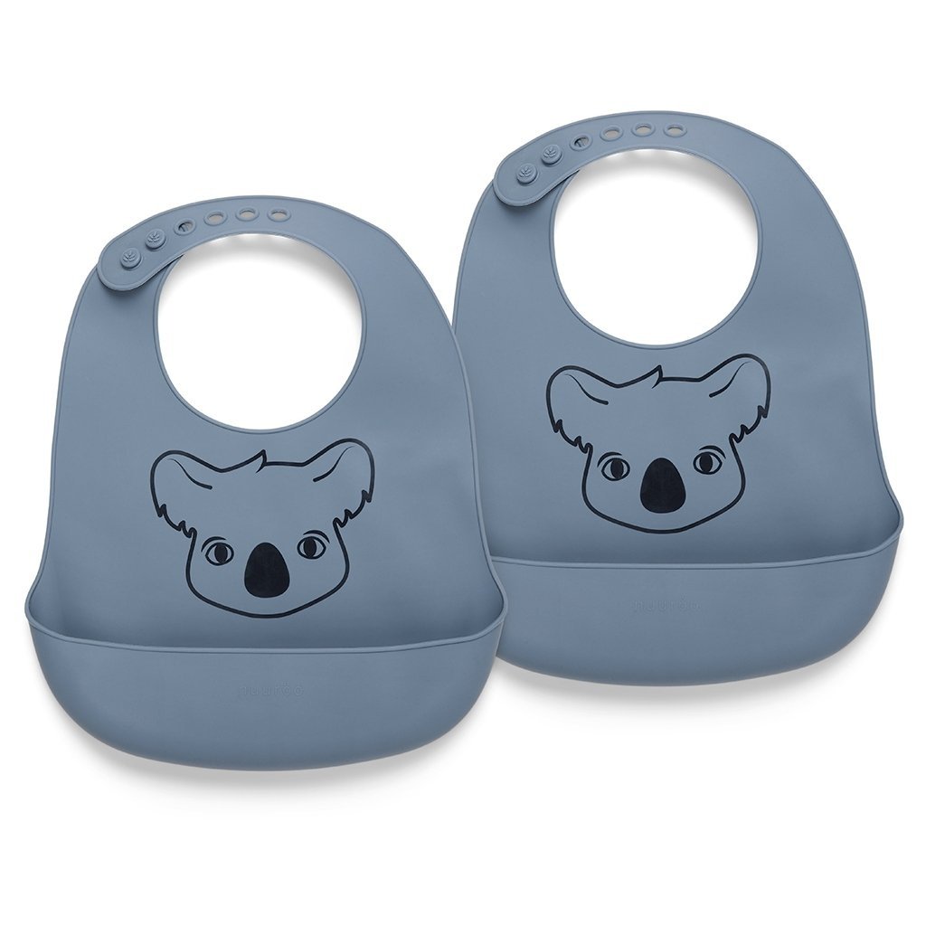 Siliconen slabbetje 2 pack blauw