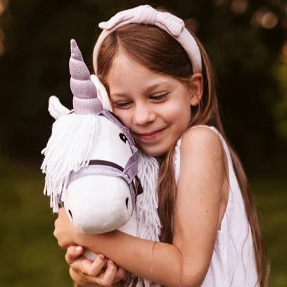 Stokpaard halster met unicorn hoorn
